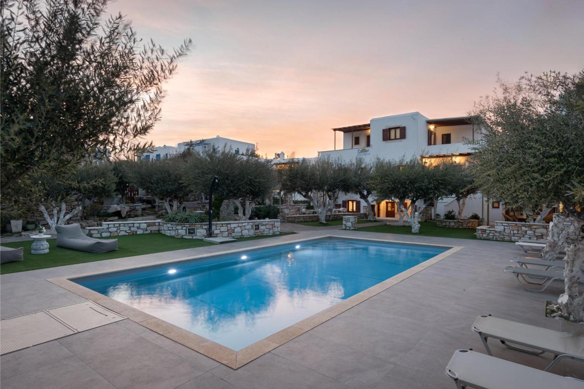 Sunset Paros Naousa Bagian luar foto